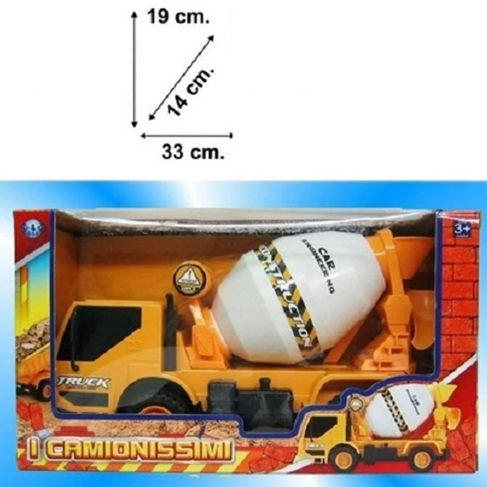BETONIERA BOX CAMION 19x33x14 CM CANTIERE COSTRUZIONI RUOTA GIOCO BAMBINI BIMBO - TrAdE Shop Traesio