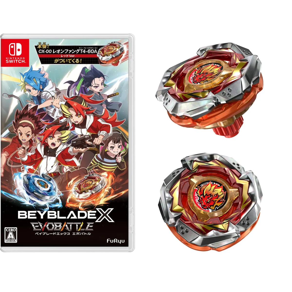 Beyblade X Evo Battle per Nintendo Switch con bonus CX-00 LeonFang T4-60A Red Ver.
