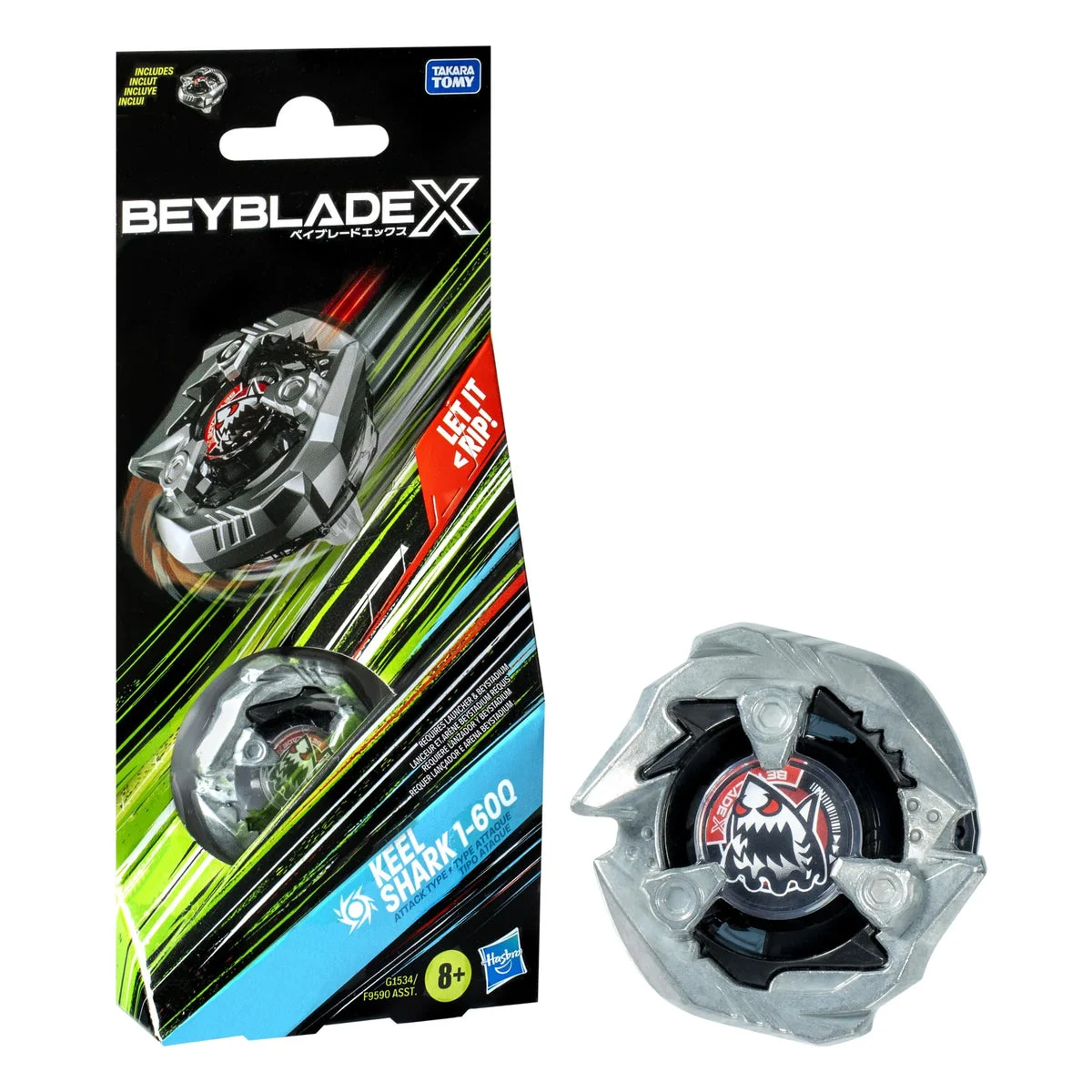 Beyblade X Keel Shark 1-60Q Booster Pack Set Attack Type Top 8+