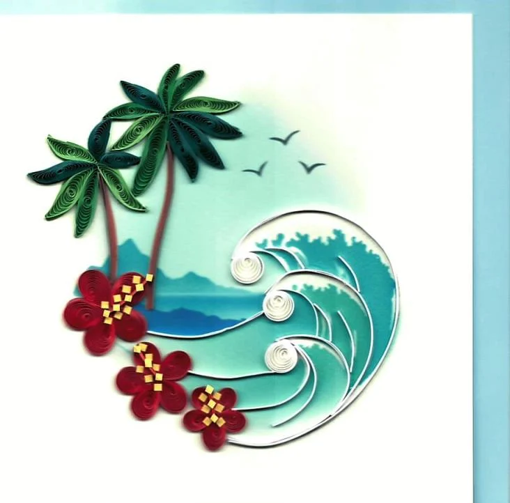 biglietto pieghevole con busta – origamo quilling “holidays” - Prodotti vari