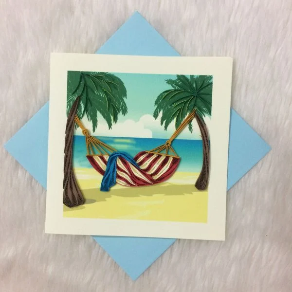 biglietto pieghevole con busta – origamo quilling “relax” - Prodotti vari