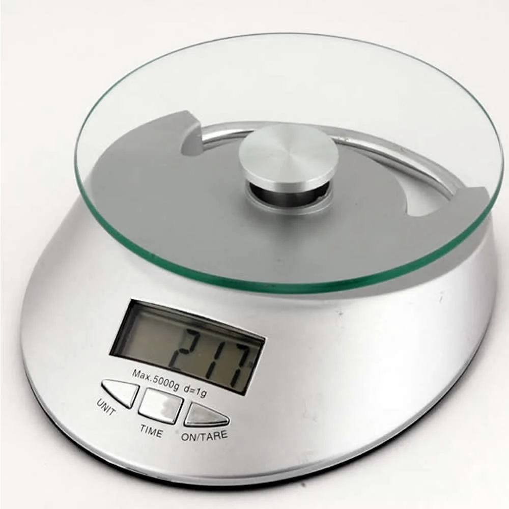 BILANCIA DA CUCINA DIGITALE PRECISIONE DA 1GR A 5KG CON RIPIANO IN VETRO QE-KE-4