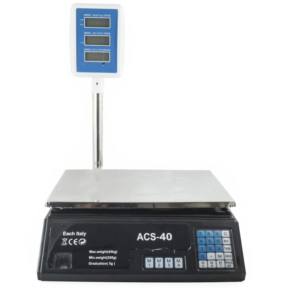 BILANCIA DIGITALE ELETTRONICA 40 KG DISPLAY LCD ELETTRONICO FRONTE RETRO PESA - TrAdE Shop Traesio