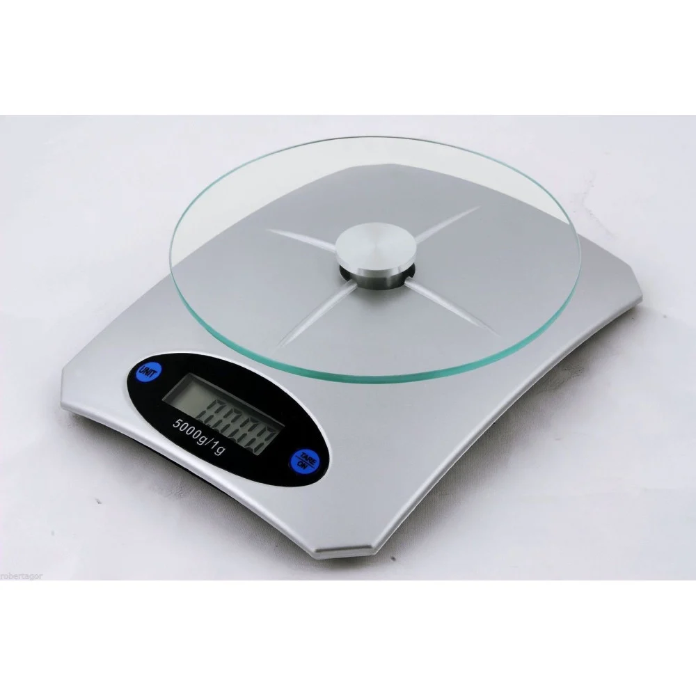 BILANCIA DIGITALE LCD PIATTO IN VETRO DA CUCINA ELETTRONICA 5 KG TASTO TARA CASA - TrAdE Shop Traesio