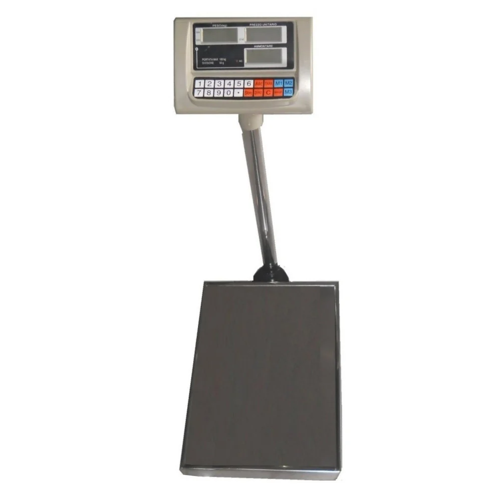 BILANCIA ELETTRONICA PROFESSIONALE 100KG DISPLAY DIGITALE CON ASTA - TrAdE Shop Traesio