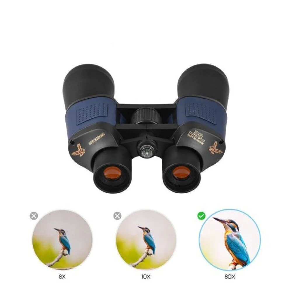 BINOCOLO PROFESSIONALE ANTIRIFLESSO 80X80 REGOLABILE CON BUSSOLA BORSA ART.85109 - TrAdE Shop Traesio