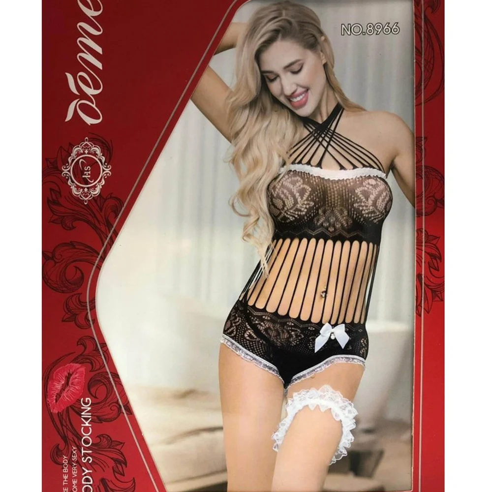 BODY A FRANGE COMPLETINO INTERO SEXY LINGERIE HOT CON RICAMI TAGLIA UNICA NERO - TrAdE Shop Traesio