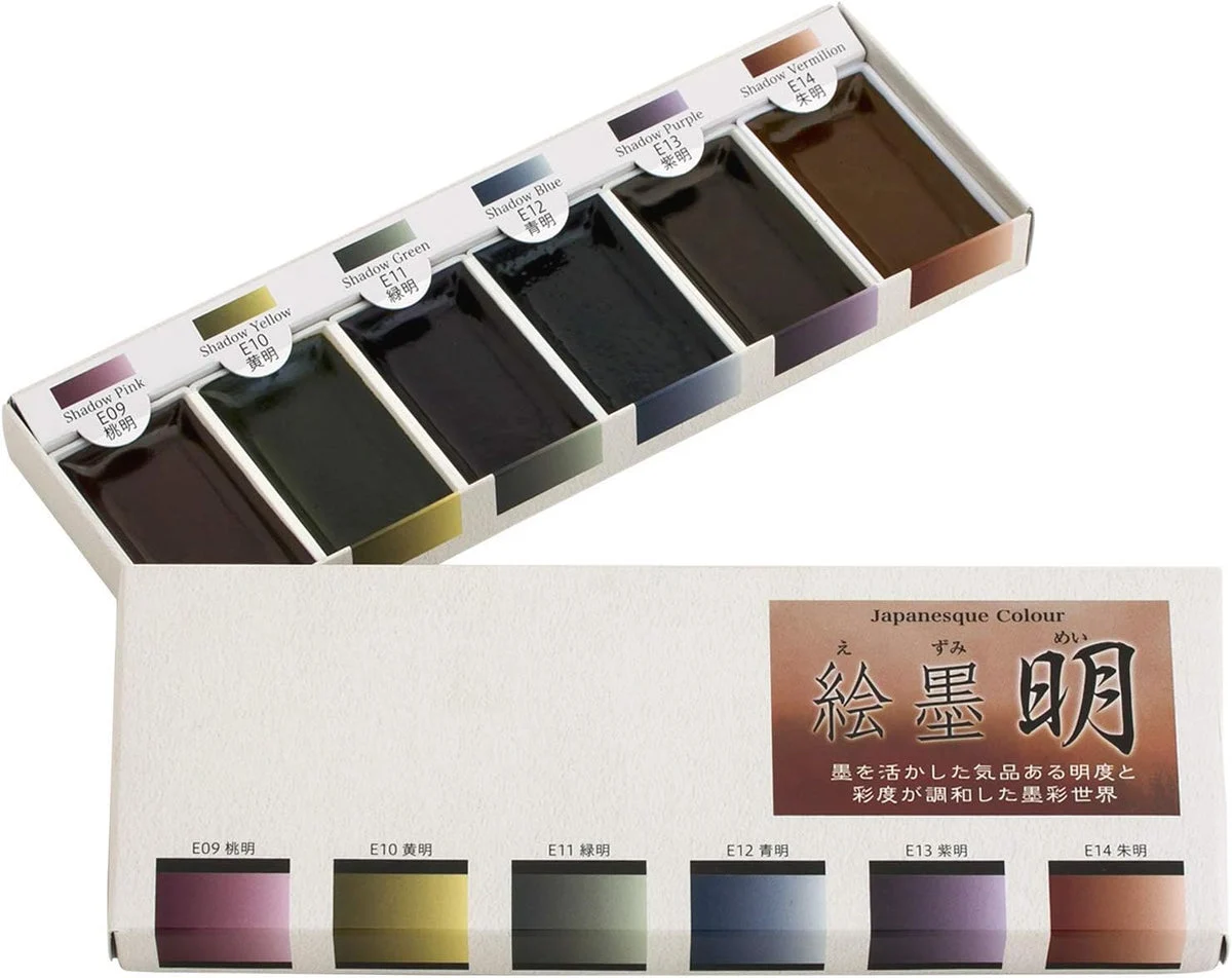 Boku-Undo inchiostro solido E-Sumi Bright set 6 colori 15459 multicolore 145 ml
