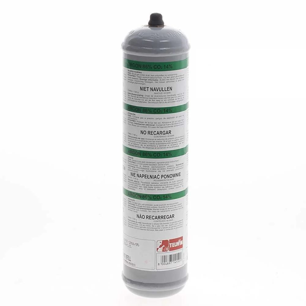 BOMBOLA GAS COMPRESSO ARGON CO2 TELWIN DA 1LITRO PER SALDATURAE MIG TIG METALLI - Telwin ®