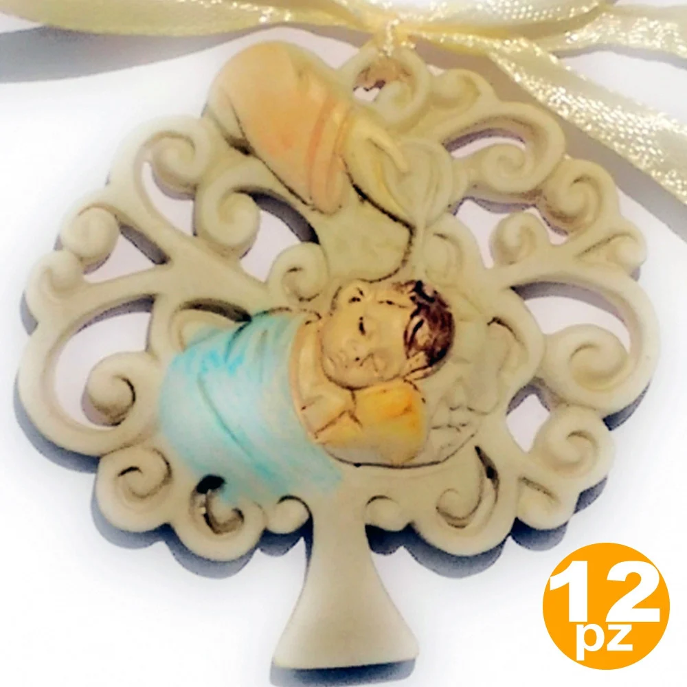 BOMBONIERA BOMBONIERE BATTESIMO BAMBINO ALBERO DELLA VITA ACQUA SANTA APPENDINO - TrAdE Shop Traesio