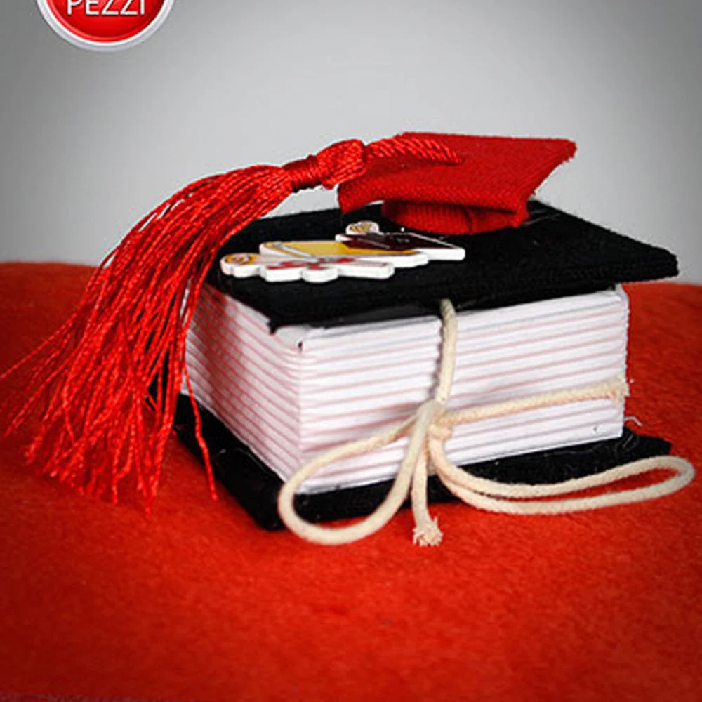 BOMBONIERE LAUREA PORTA CONFETTI LIBRO SCATOLA COFANETTO CON TOCCO IN TESSUTO - TrAdE Shop Traesio