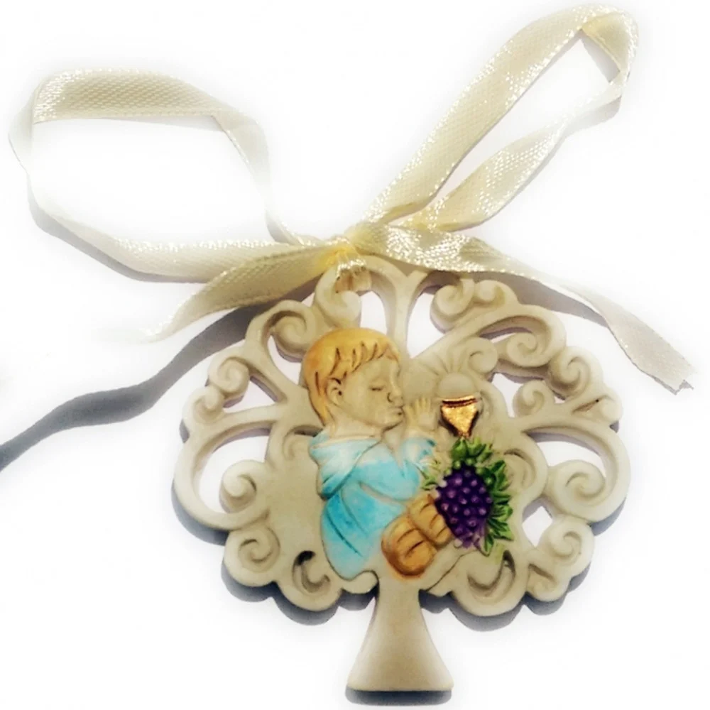 BOMBONIERE PER PRIMA COMUNIONE BAMBINO ALBERO DELLA VITA IN CERAMICA APPENDINO - TrAdE Shop Traesio
