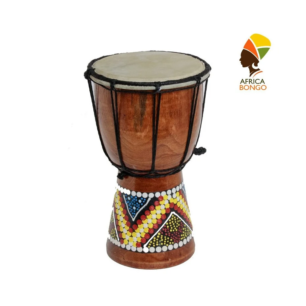 BONGO IN LEGNO DECORATIVO AFRICANO TAMBURO ARREDAMENTO ALTEZZA 19 X DIAMETRO 12 - TrAdE Shop Traesio