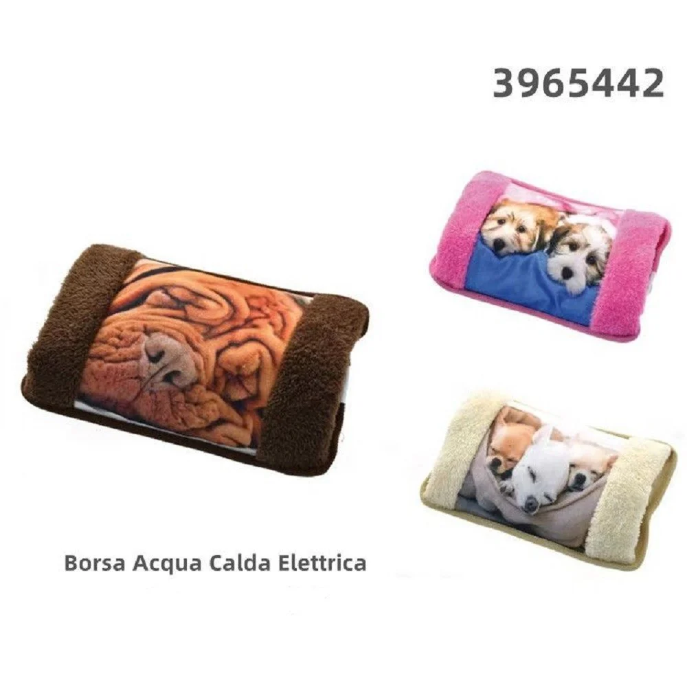 BORSA ACQUA CALDA ELETTRICA SCALDINO SCALDA MANI IN TESSUTO CON CUCCIOLI 3965442 - Kaela
