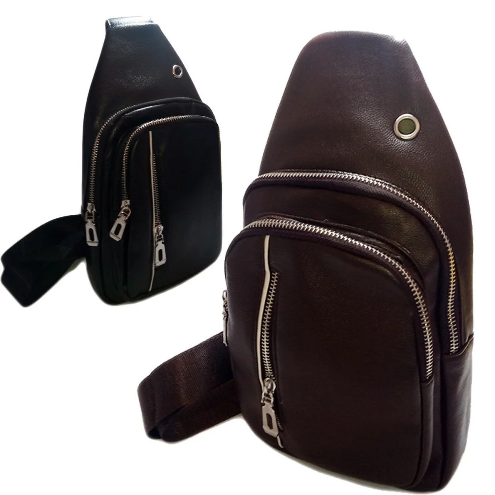 BORSA BORSELLO UOMO SIMIL-PELLE TRACOLLA PETTO MONO SPALLA MARSUPIO LAVORO 628