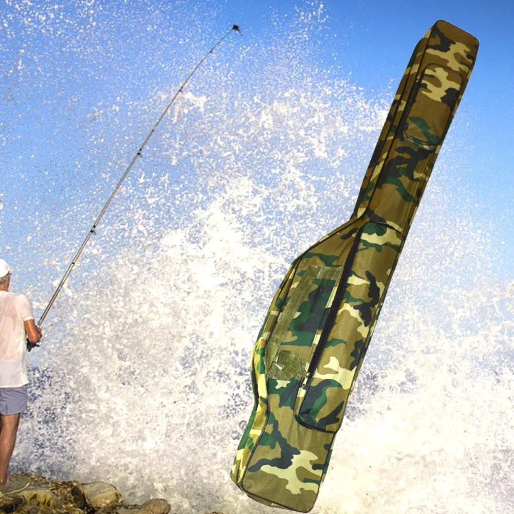 BORSA FODERO CUSTODIA PORTA CANNE PORTACANNE DA PESCA A 2 SCOMPARTI 120 CM NERO - TrAdE Shop Traesio
