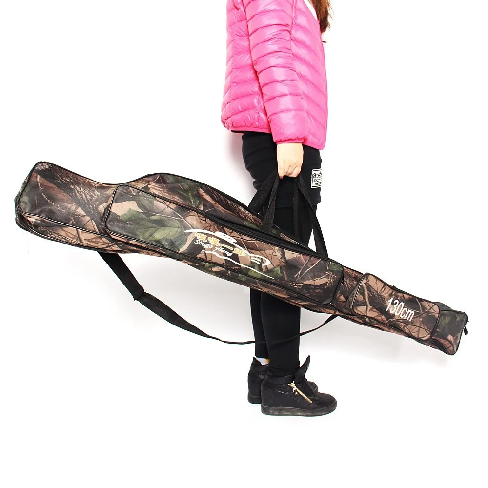 BORSA FODERO PORTA CANNE PORTACANNE DA PESCA A 2 SCOMPARTI 130 CM MIMETICO - TrAdE Shop Traesio