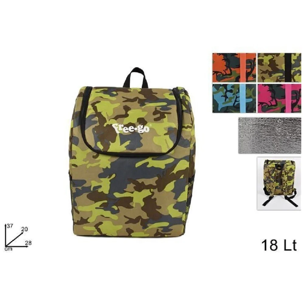BORSA ZAINO TERMICO FRIGO CALDO FREDDO VIAGGI MARE 18 LT MIMETICO IN 4 COLORI - TrAdE Shop Traesio