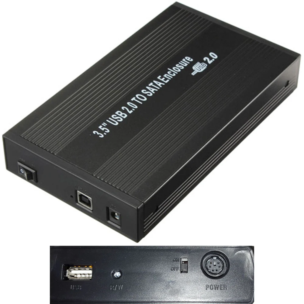 BOX HARD DISK ESTERNO 3,5" POLLICI SATA USB 2.0 HDD CASE CON ALIMENTATORE - TrAdE Shop Traesio