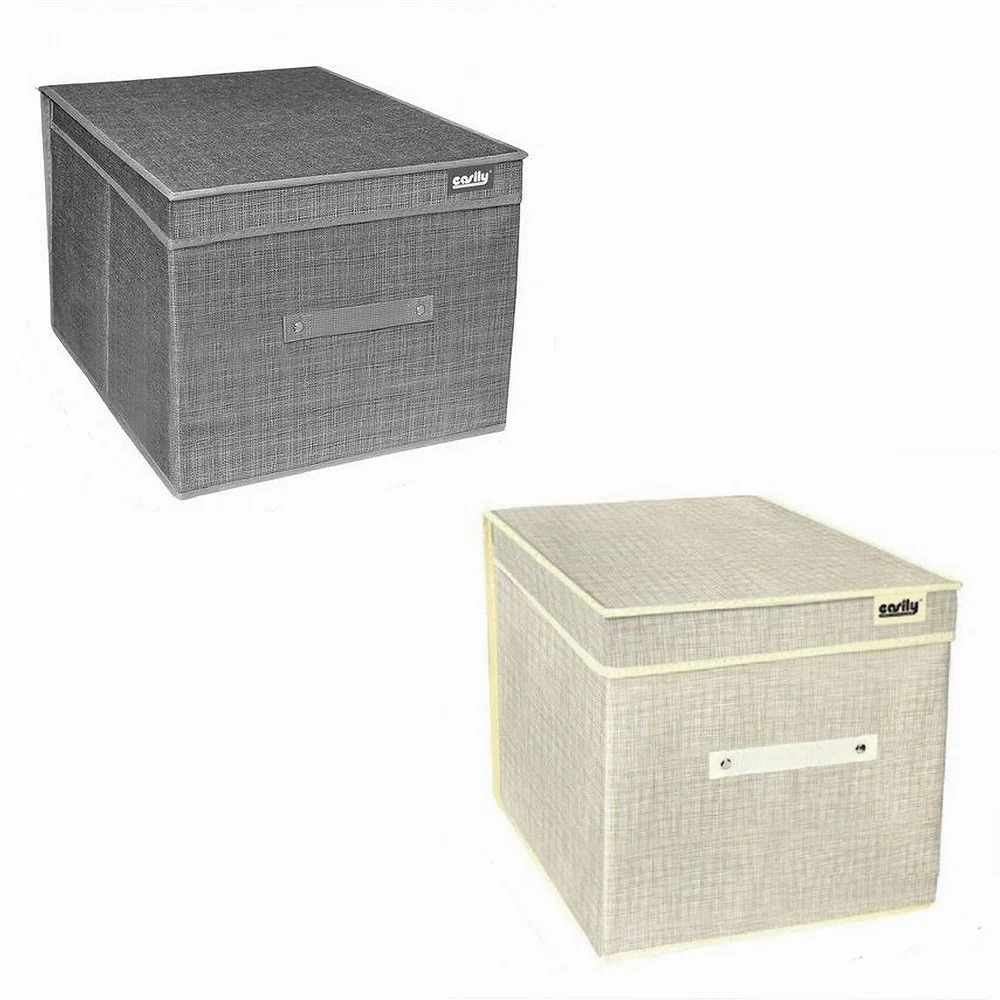 BOX SCATOLA SALVASPAZIO PORTATUTTO CONTENITORE ORGANIZER 25 X 40 X 30 CM 69694 - Cleafe