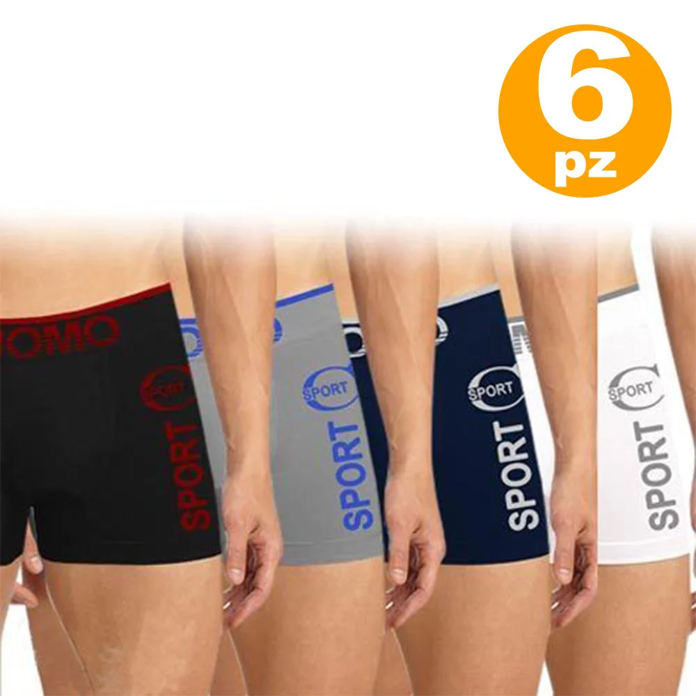 6 PEZZI BOXER UOMO L/XL COMODI PARIGAMBE COLORI ASSORTITI MUTANDE SLIP - TrAdE Shop Traesio