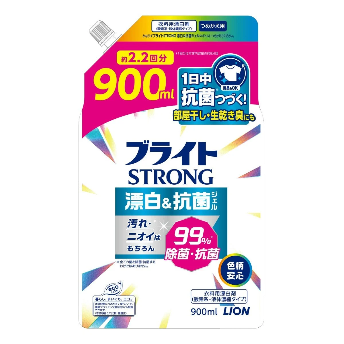 Bright STRONG Bleach Antibacterial Gel Refill 900ml