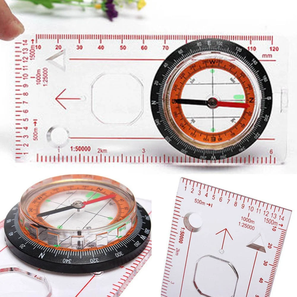 BUSSOLA INGRANDIMENTO RIGHELLO SCALA DA CARTOGRAFIA ORIENTAMENTO NAUTICA CAMPING - TrAdE Shop Traesio