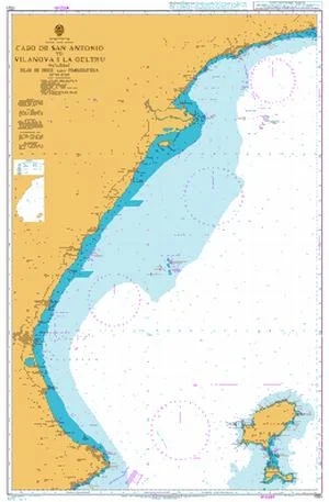 cabo de san antonio to vilanova i la geltrù including islas de ibiza and formentera n. 1701 (2014) - Carte nautiche, da pesca…