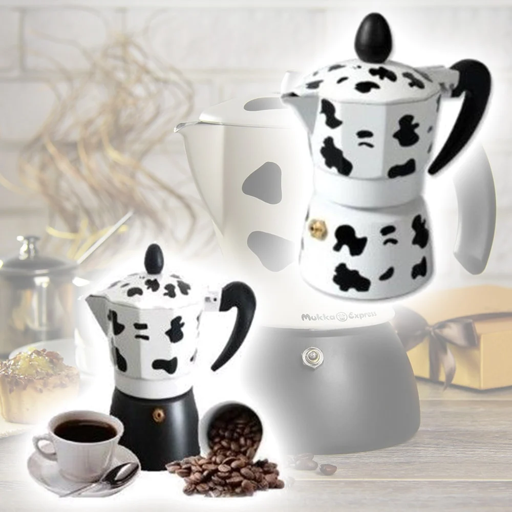 CAFFETTIERA MOKA CAFFÈ 1 TAZZE ALLUMINIO MUCCA IN ALLUMINIO MUKKA CAFFE ESPRESSO - TrAdE Shop Traesio