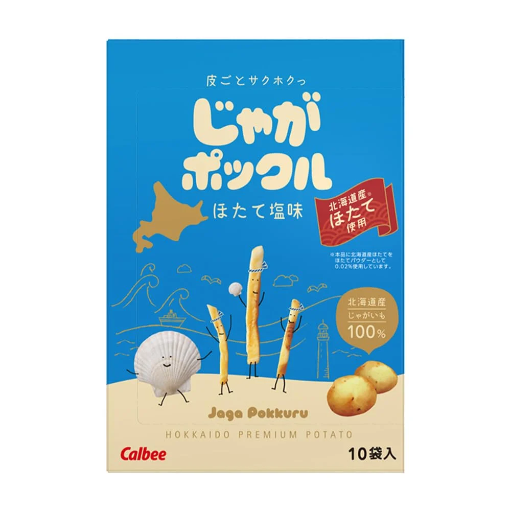Calbee Jaga Pokkuru Hokkaido Scallop Salt Flavor 10 Bags JP035F