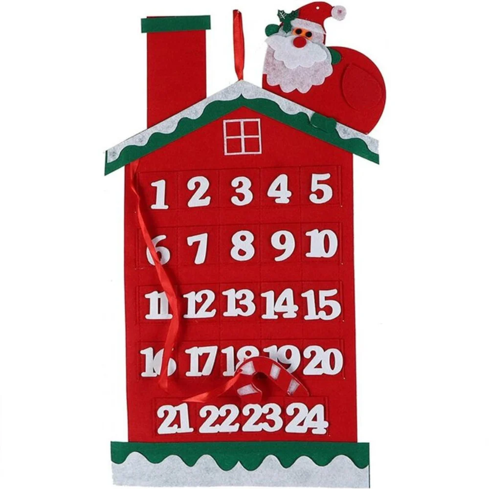 CALENDARIO AVVENTO CASETTA DI BABBO NATALE 60CM IN FELTRO DECORAZIONI NATALIZIE - TrAdE Shop Traesio