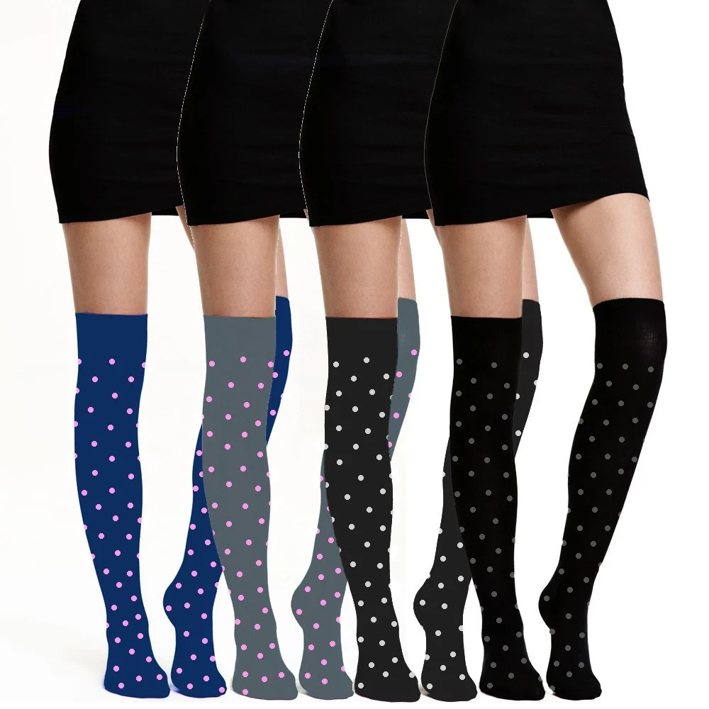 CALZE PARIGINE DA DONNA LUNGHE POIS 12 PAIA VARI COLORI CALZA PARIGINA FS6206 - TrAdE Shop Traesio