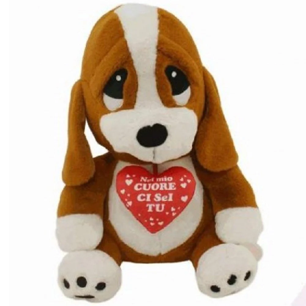 CANE COCKER PELUCHE 55CM CON CUORE "NEL MIO CUORE CI SEI TU" SAN VALENTINO 87582 - TrAdE Shop Traesio