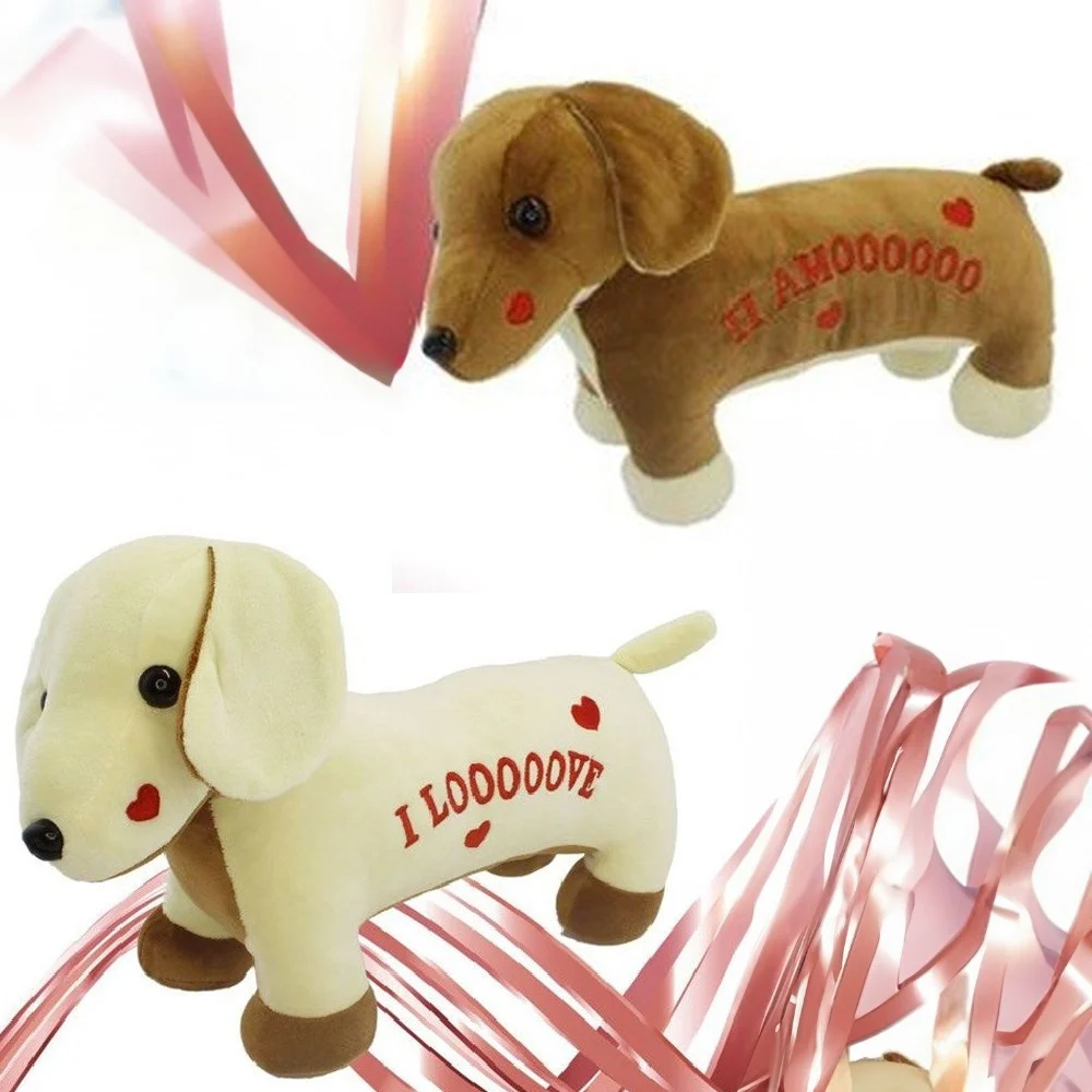 CANE IN PELUCHE CON SCRITTA E CUORICINI 31CM SAN VALENTINO COLORI ASSORTITI 95073 - TrAdE Shop Traesio