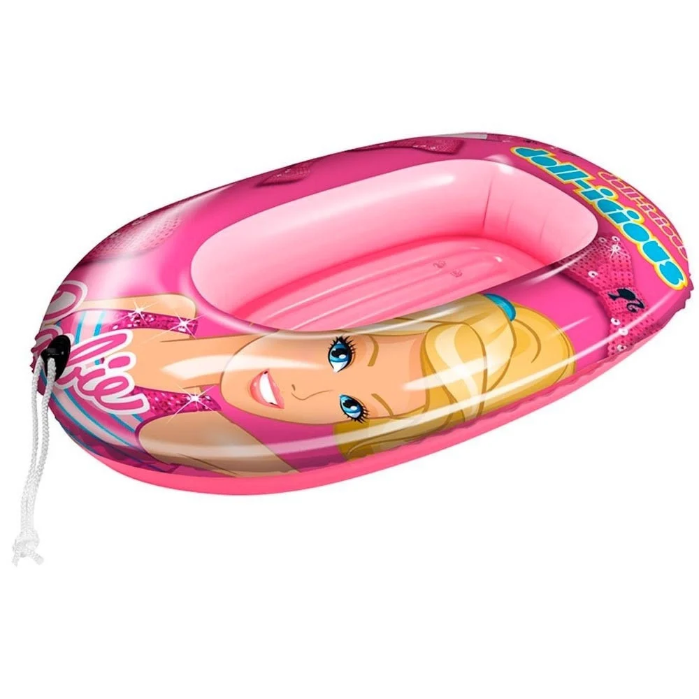 CANOTTO GONFIABILE BARBIE 95 X 66 CM CON LACCIO PER TRASPORTO GIOCO MARE PISCINA - TrAdE Shop Traesio