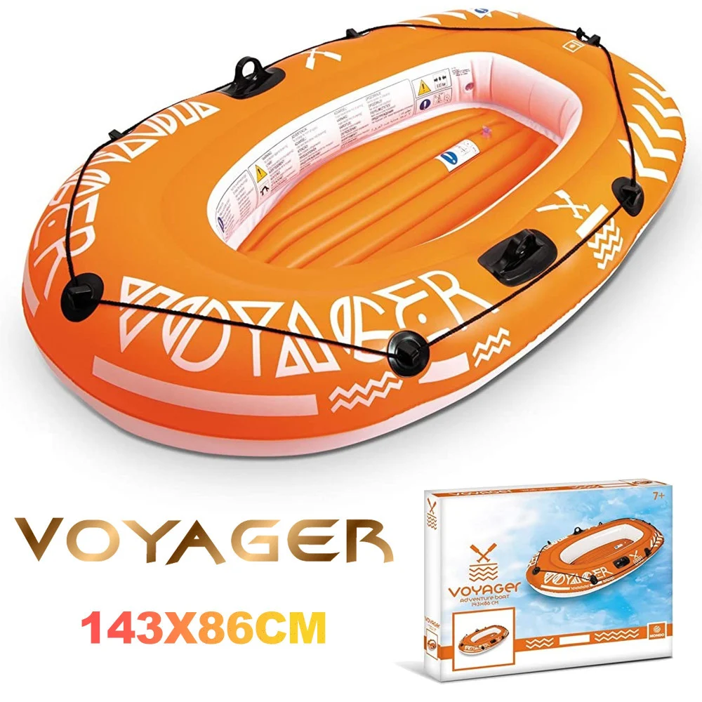 CANOTTO GONFIABILE GOMMONE 143X86CM VOYAGER BOAT 1 POSTO MARE FIUME ARANCIONE - TrAdE Shop Traesio