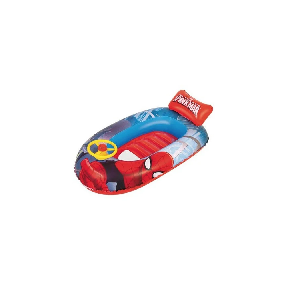CANOTTO SPIDERMAN 112X65 CON VOLANTE BASE GONFIABILE CANOTTINO BARCA - TrAdE Shop Traesio