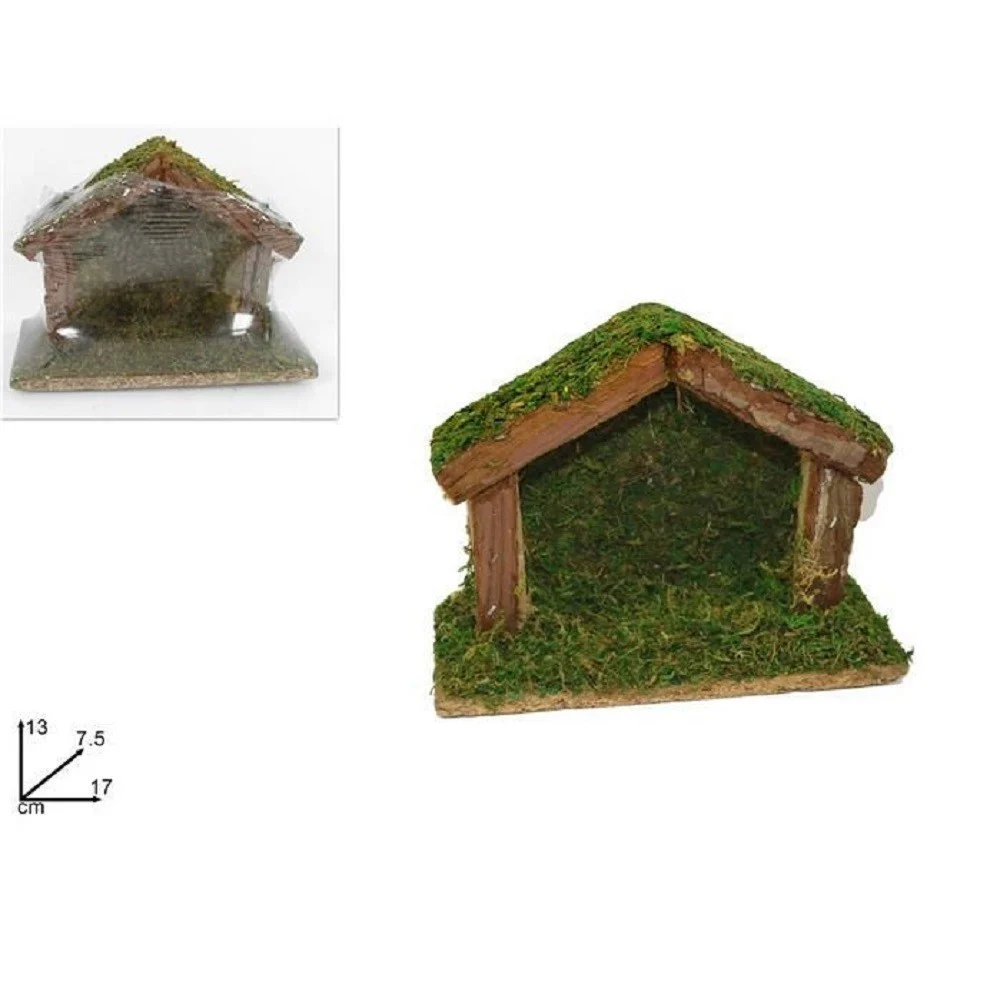CAPANNA VUOTA 17X13X7.5 CM MUSCHIO PRESEPE ADDOBBO DECORAZIONE NATALE NATALIZIO - TrAdE Shop Traesio