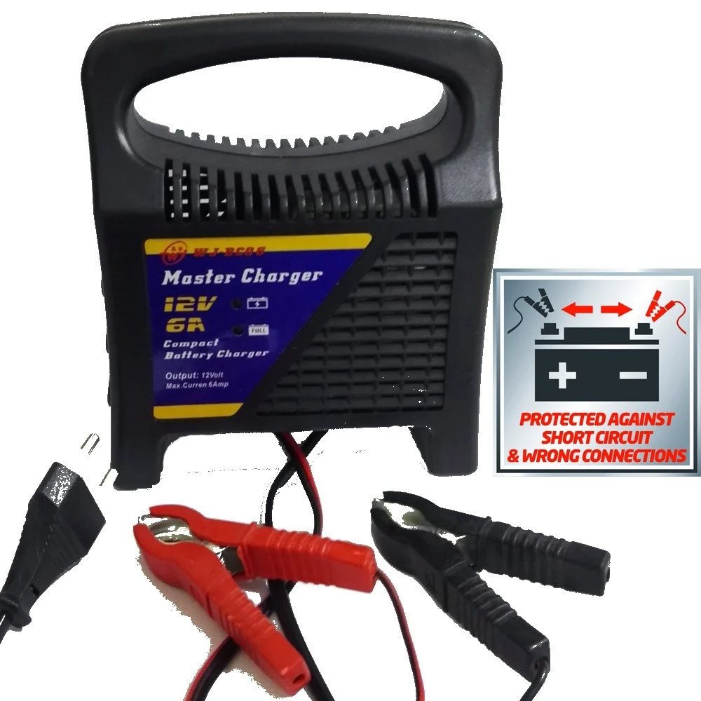 CARICABATTERIE BATTERIA PIOMBO PER MOTO SCOOTER CON VOLTAGGIO DA 12V 6 AMPERE - TrAdE Shop Traesio