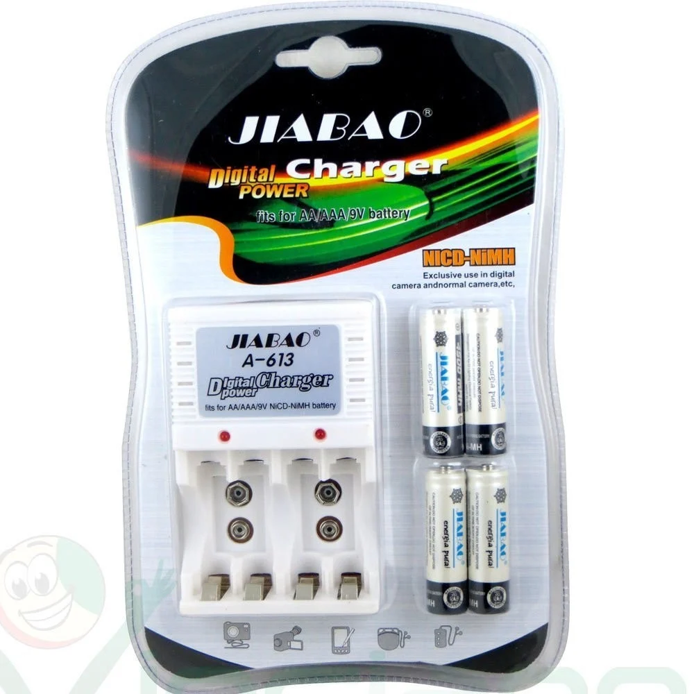 CARICABATTERIE PER PILE RICARICABILI CARICA BATTERIA AA / AAA / 9V A-613