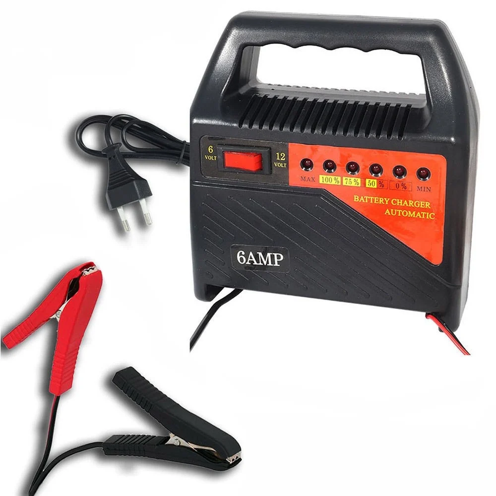 CARICABATTERIE PROFESSIONALE 6V 12V AUTO MOTO CAMPER BARCA 6A CARICABATTERIA - Trade_Ox