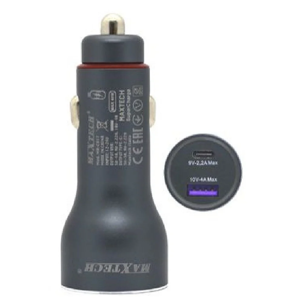 CARICATORE CARICABATTERIA PER AUTO USB / TYPE-C PD 5A SUPERCHANGE 40WATT MA-C017