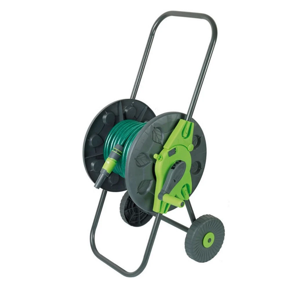 CARRELLO AVVOLGITUBO ATTREZZATO CON RUOTE PER 20MT RIBILAND CURA PRATO GIARDINO - Ribitech