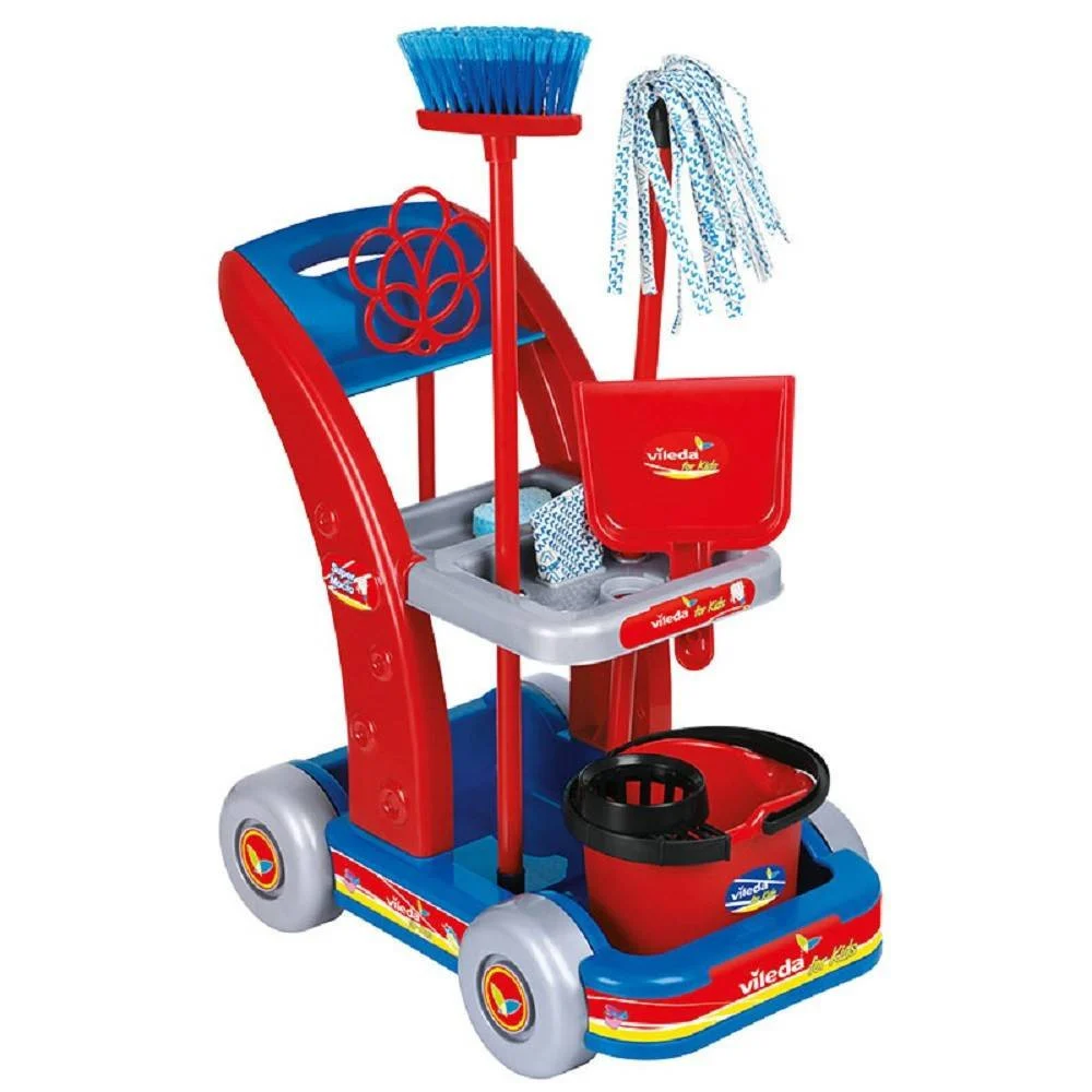 CARRELLO DELLE PULIZIE GIOCATTOLO CON MOCIO SECCHIO ACCESSORI PER BAMBINI GIOCHI - TrAdE Shop Traesio