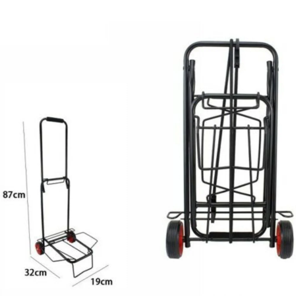 CARRELLO PORTAPACCHI ALLUMINIO PIEGHEVOLE RICHIUDIBILE PORTATA MAX 50 KG 2 RUOTE - TrAdE Shop Traesio
