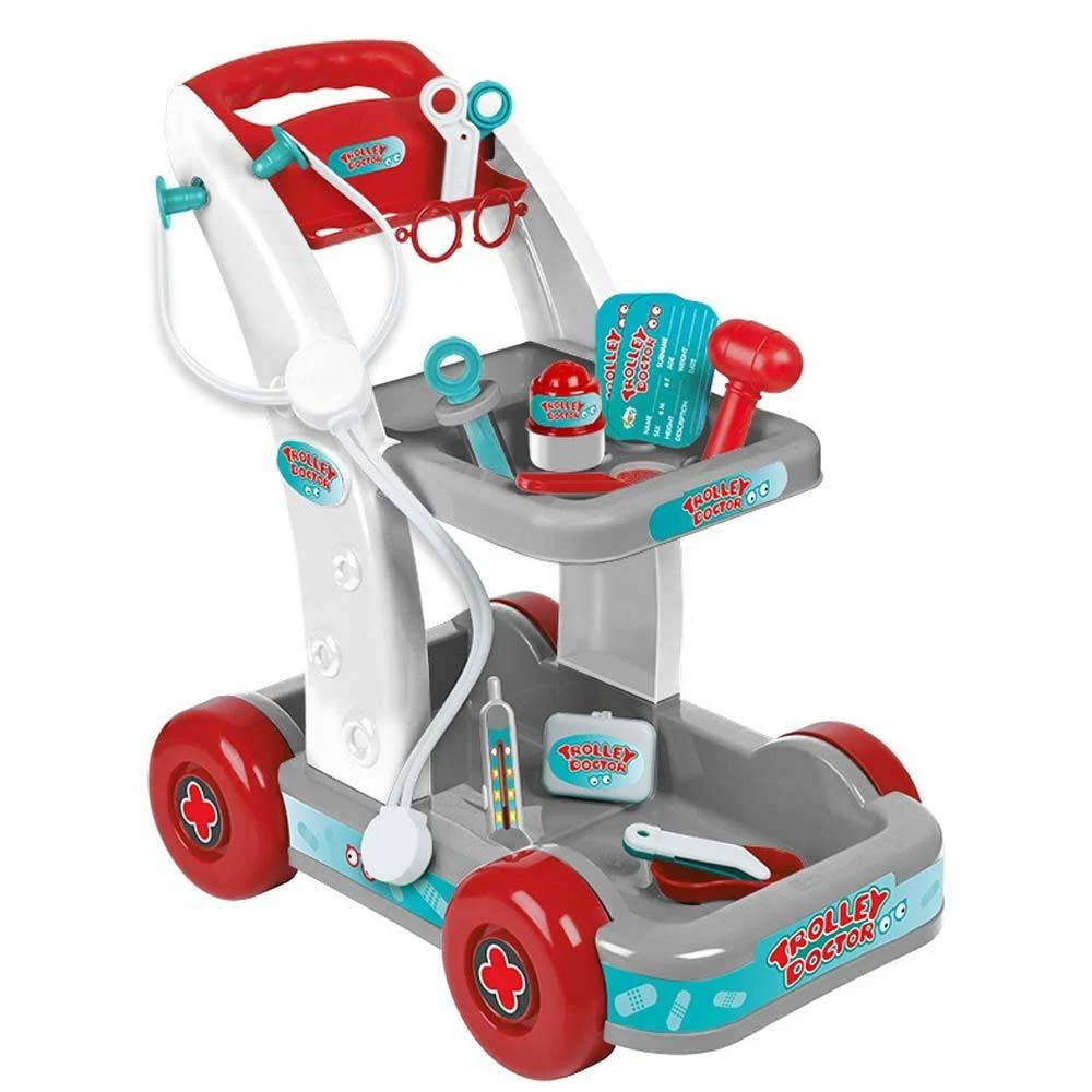 CARRELLO TROLLEY DOTTORE GIOCATTOLO BAMBINI STETOSCOPIO ACCESSORI GIOCO MEDICO - TrAdE Shop Traesio