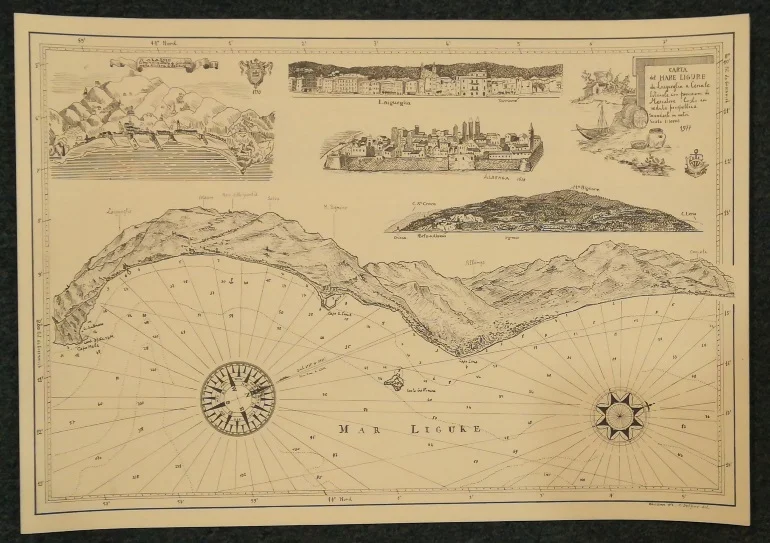 carta – mare ligure – da laigueglia a ceriale (1977) - Arredamento marinaresco