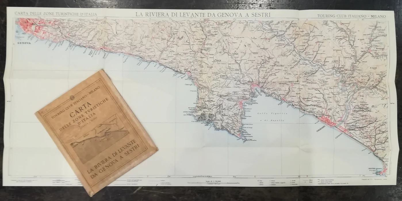 carta delle zone turistiche d’italia – la riviera di levante da genova a sestri - Carte nautiche, da pesca…