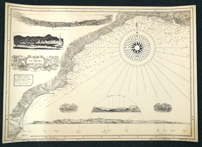 carta – la pietra e il mar ligure – da capo s. croce a genova (1977) - Arredamento marinaresco