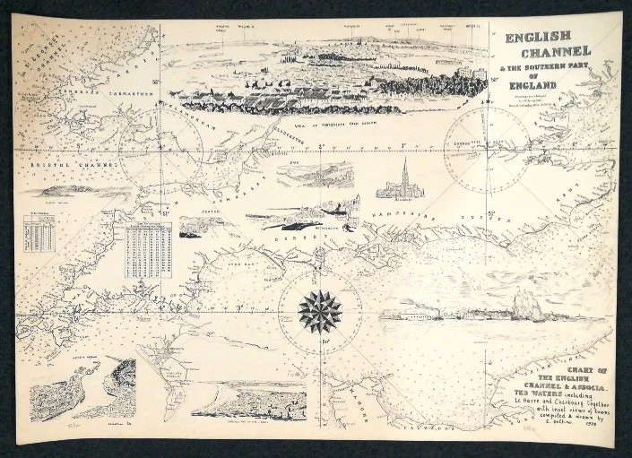 carta – english channel & the southern part of england (1978) - Arredamento marinaresco